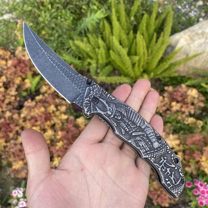 3D Samurai Sculpture Folding Knife