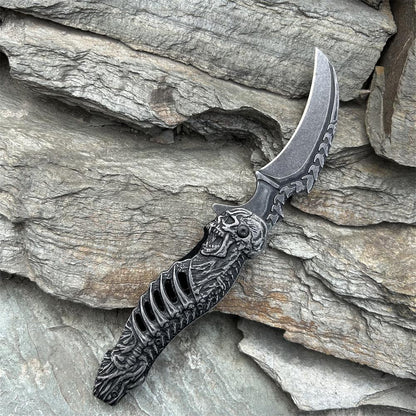 Cool Skull Folding Knife Tool