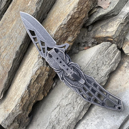 3D Skeleton Spider Folding Knife