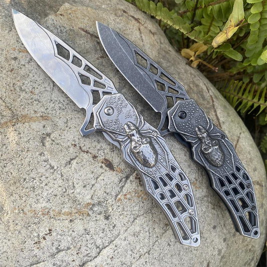 3D Skeleton Spider Folding Knife