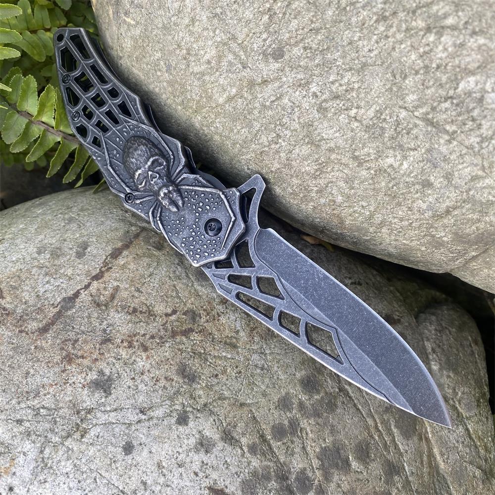3D Skeleton Spider Folding Knife