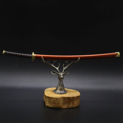 Creative Metal Elk Head Wooden Stand