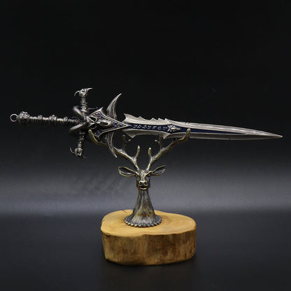 Creative Metal Elk Head Wooden Stand