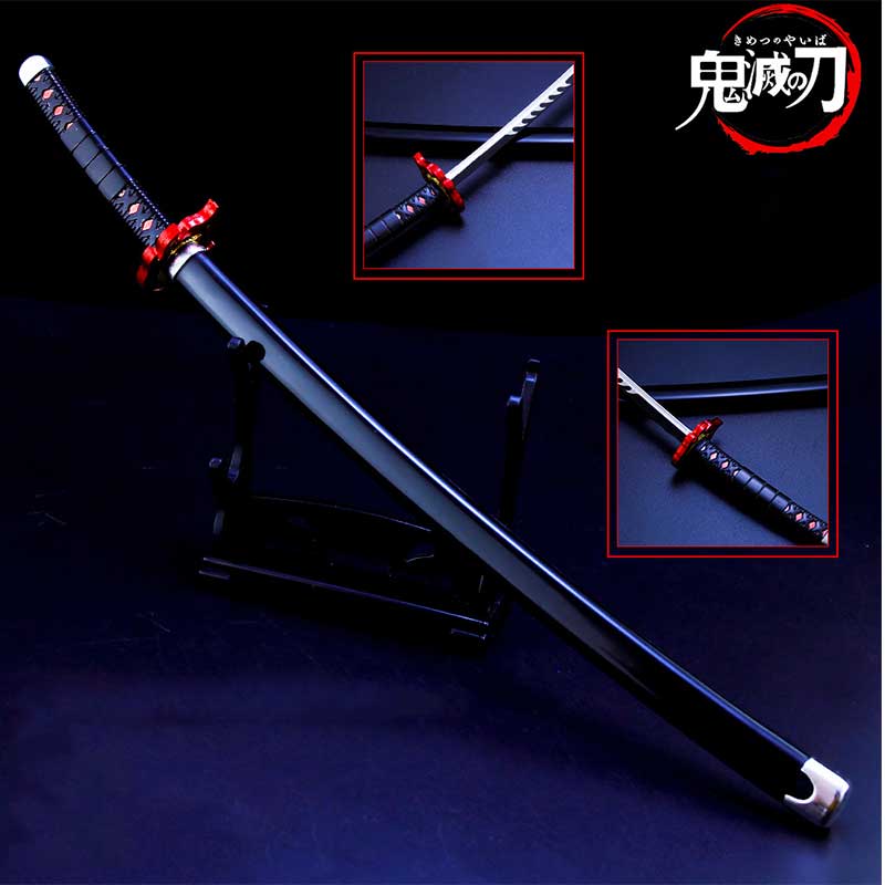 26CM/10.2" Hot Anime Peripheral Tanjiro 3rd Nichirin Sword Zinc Alloy Model