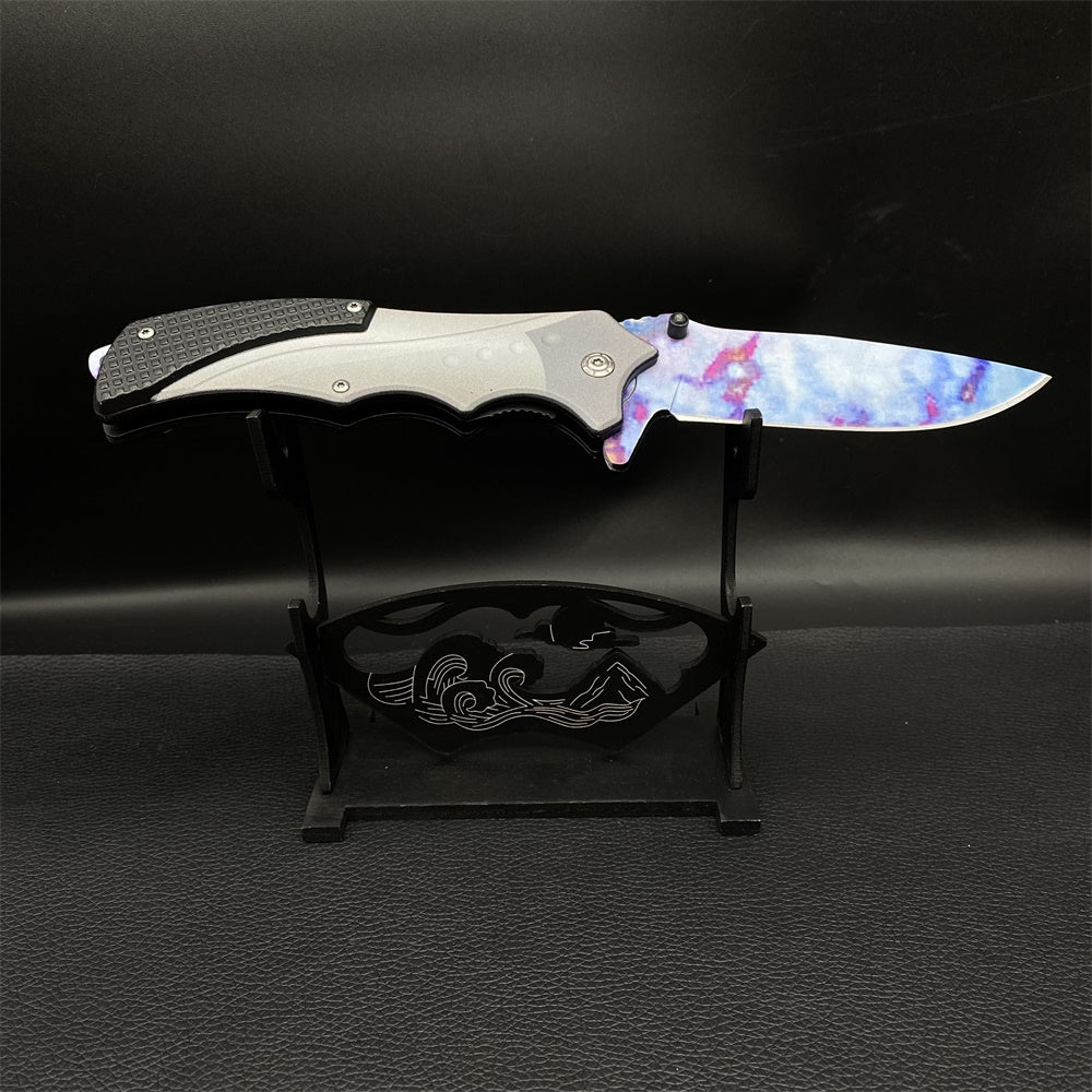 Case Hardened Nomad Metal Blunt Blade Balisong Trainer & Sharp Folding Knife 2 in 1 Pack